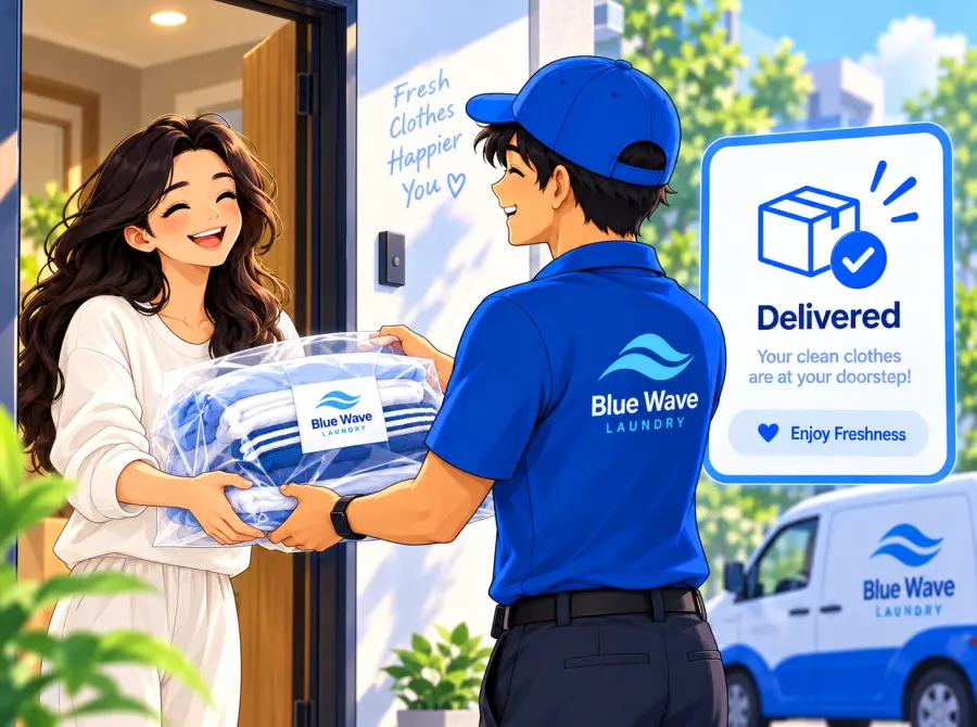 Folded laundry delivered